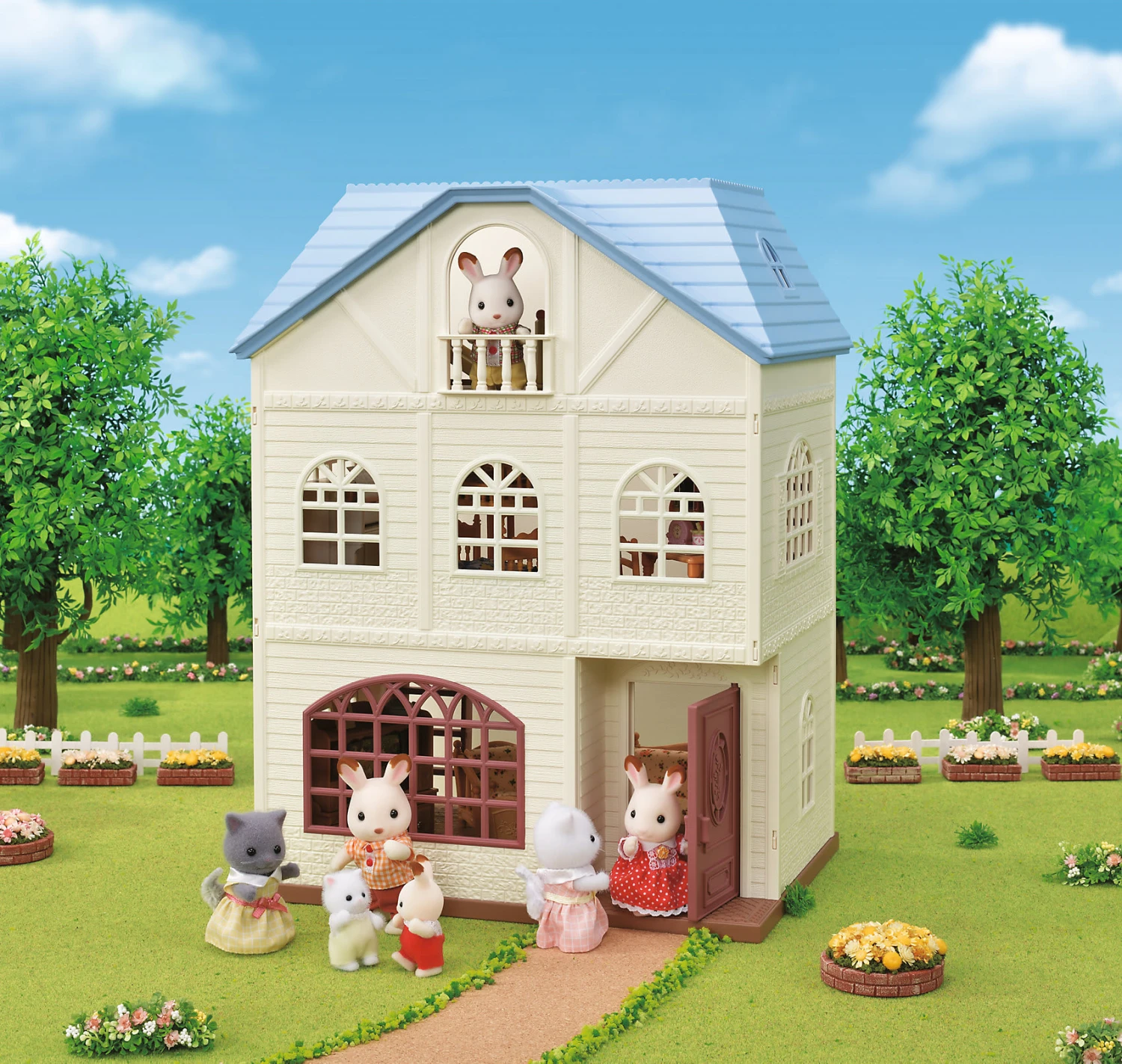 Epoch Sylvanian Families Himmelblaues Dreistöckiges Haus Geschenk Set, Limitiert – Bild 8