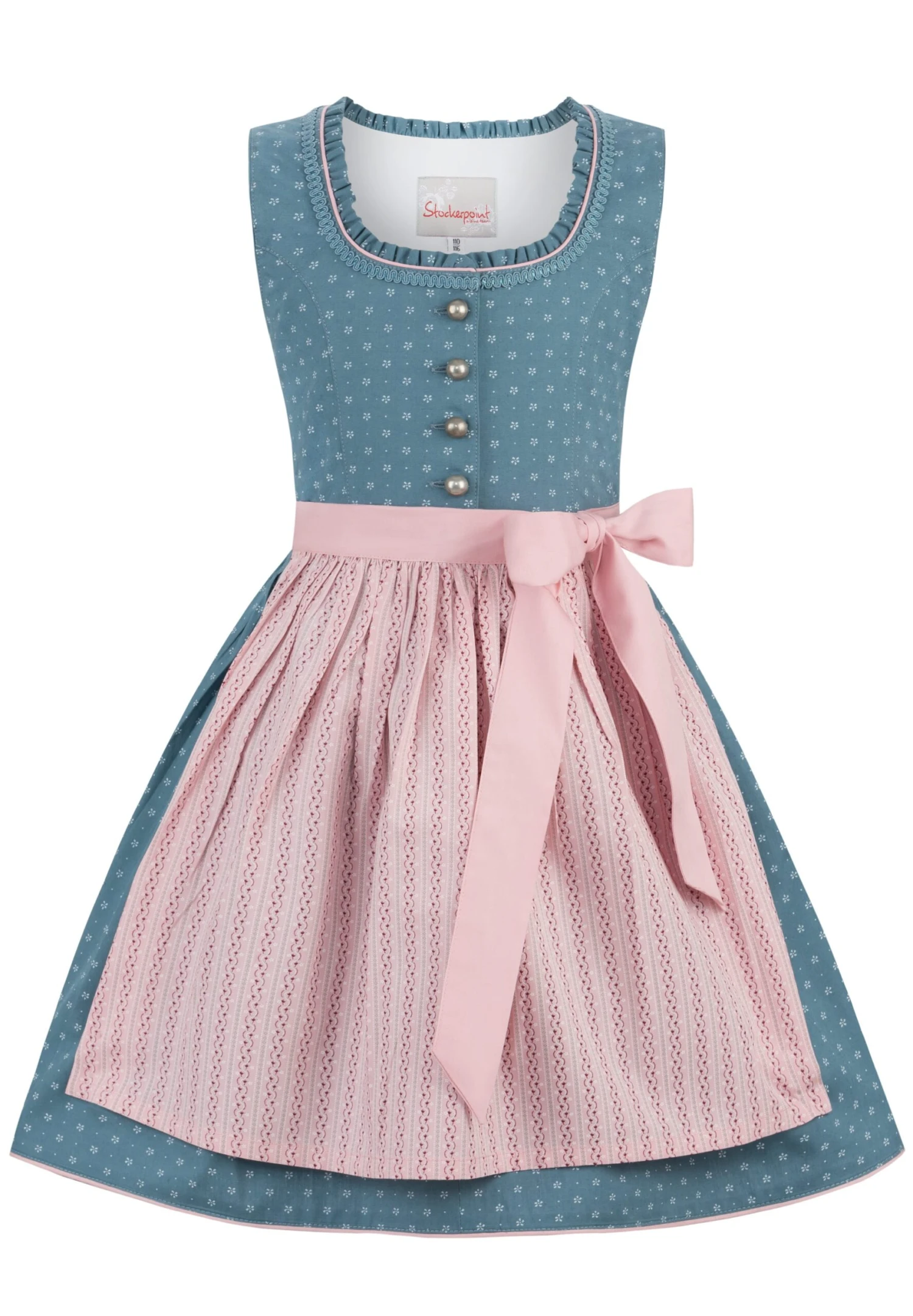 Kinderdirndl "Greta" In Rauchblau – Bild 2