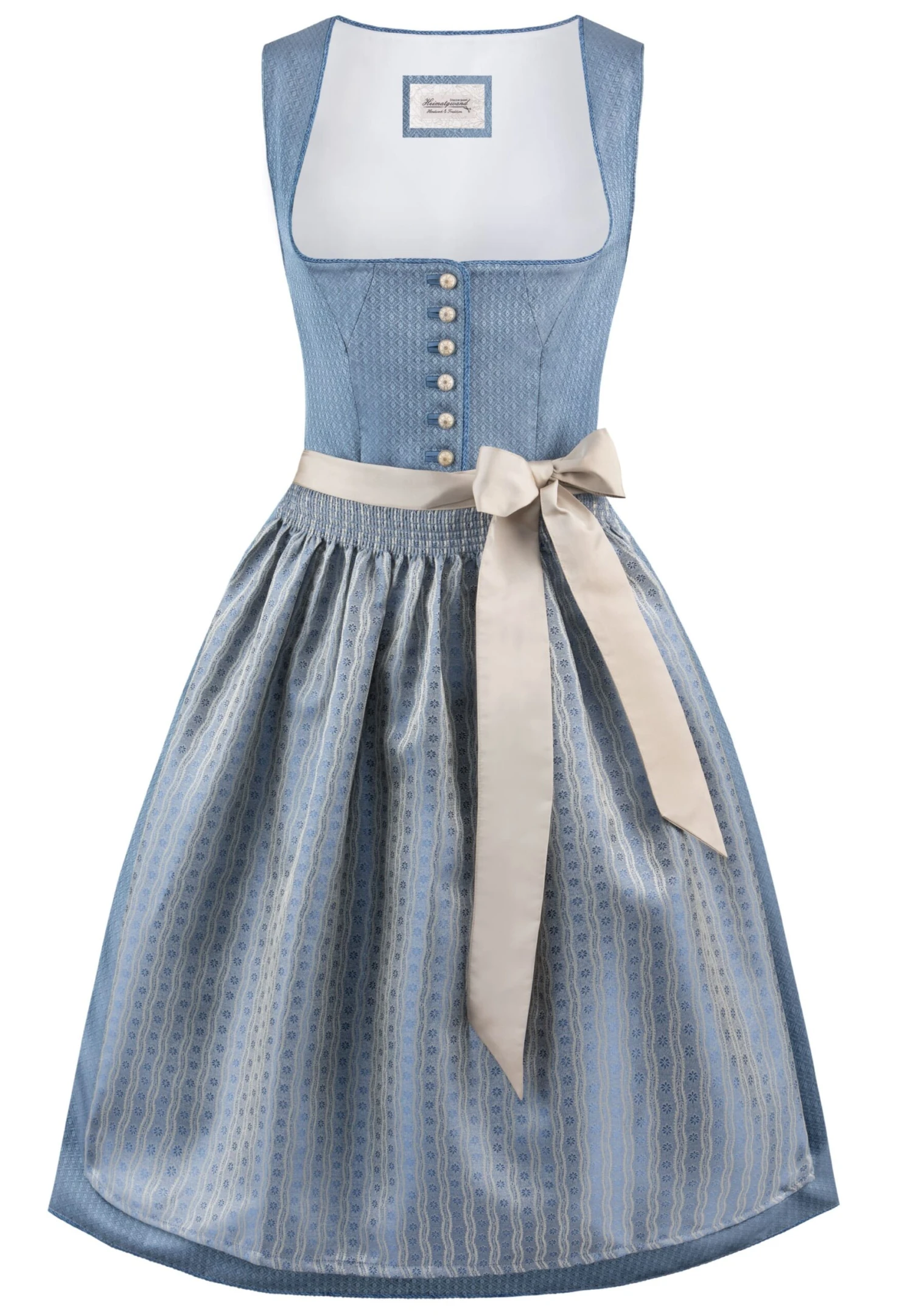 Midi Dirndl "Irit" In Rauchblau