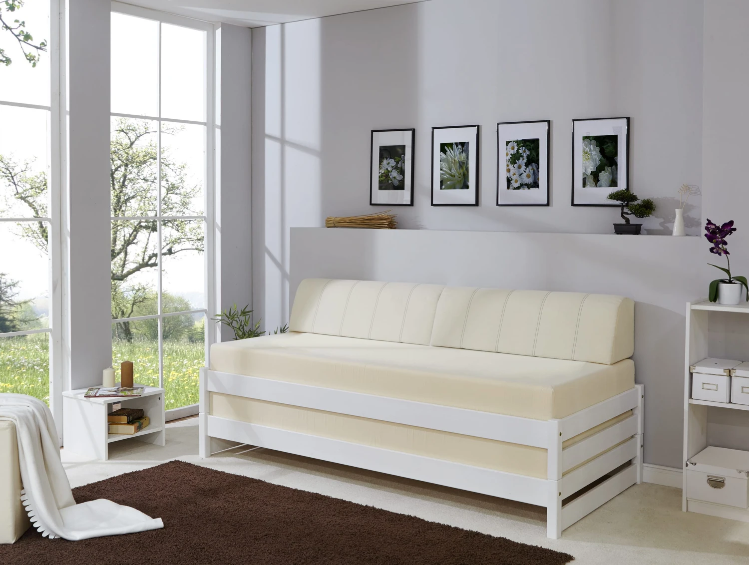 Stapelliege Stapelbett Gästebett In Weiß – Bild 3