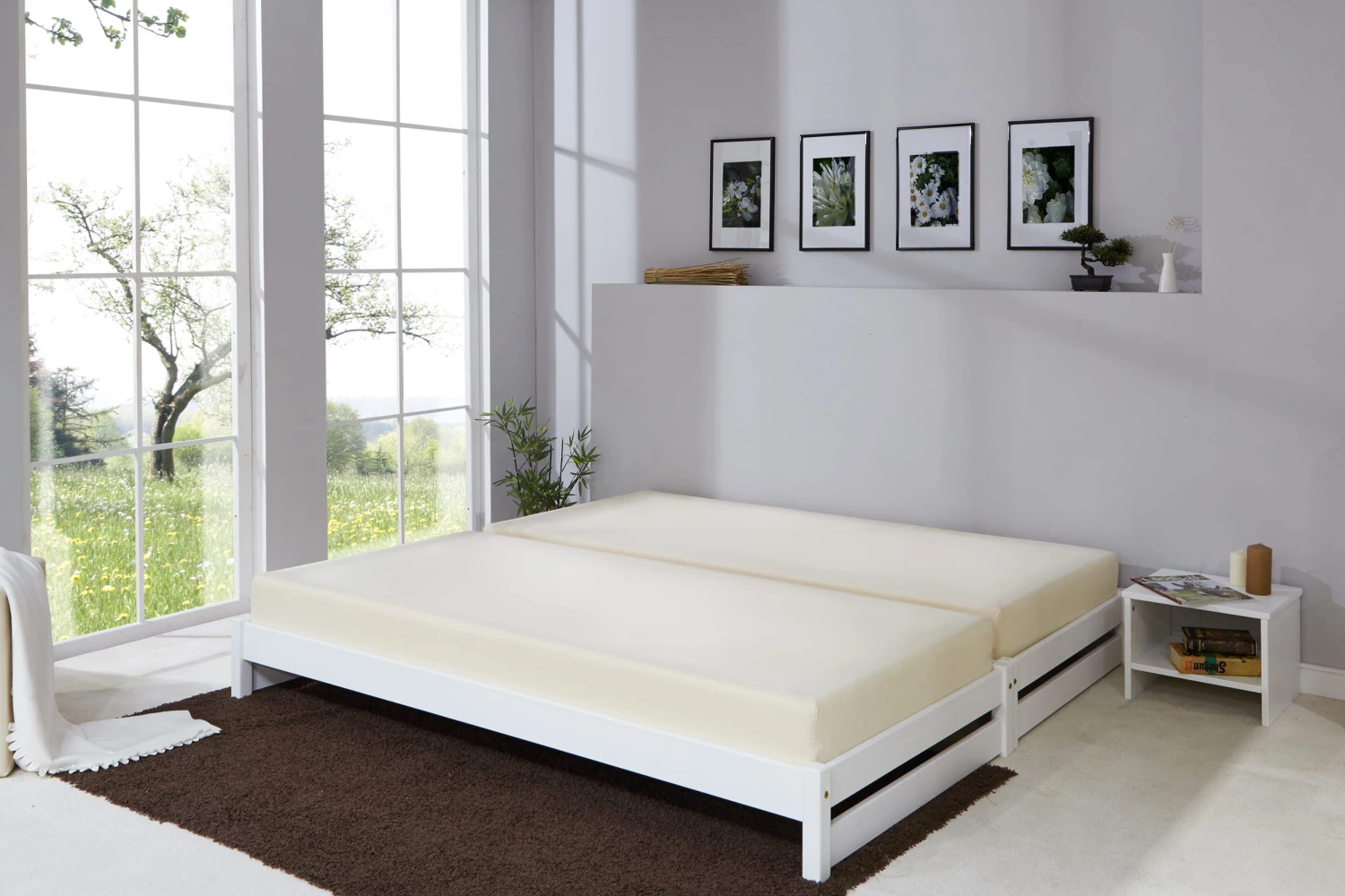 Stapelliege Stapelbett Gästebett In Weiß – Bild 4