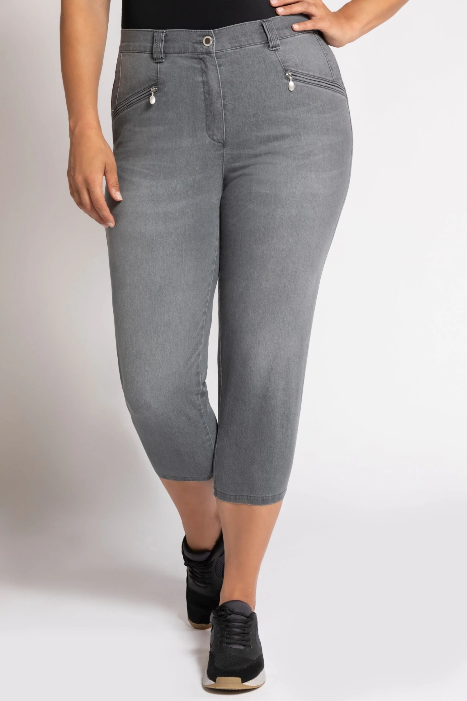 Ulla Popken Stretchjeans 7/8 In Grau
