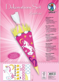 Ursus Deko-Set Schultüte Easy Line Einhorn