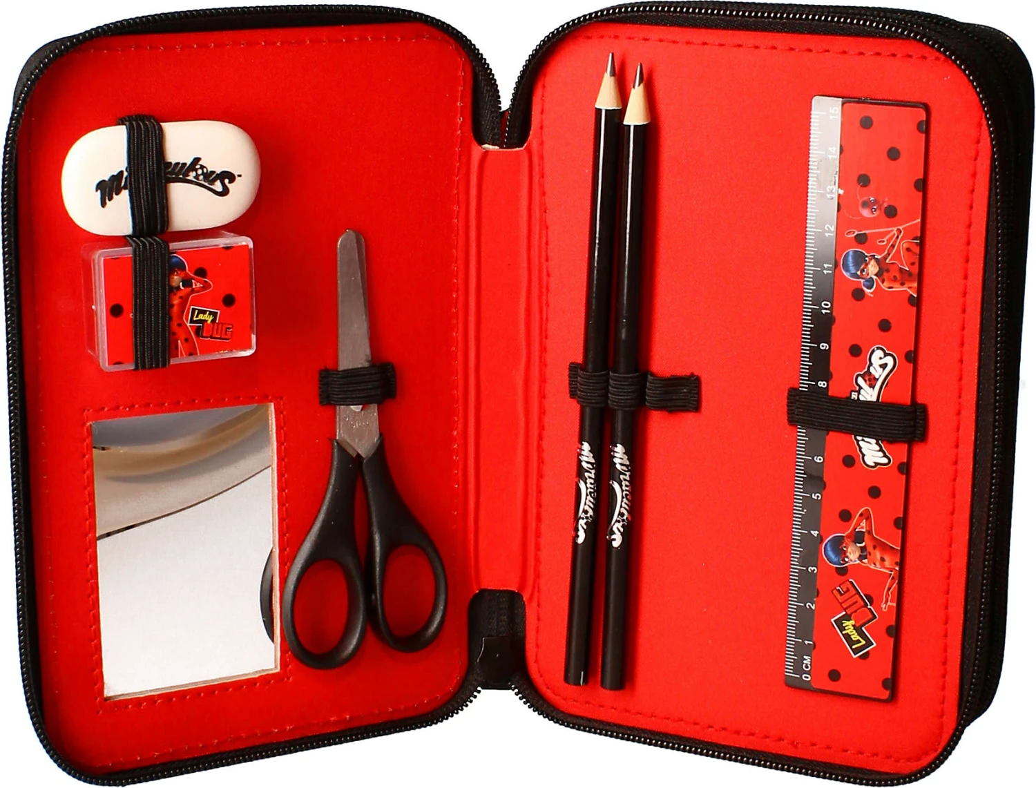 Doppel-Federmäppchen Miraculous Super Heroez, Befüllt, 9-tlg. – Bild 2